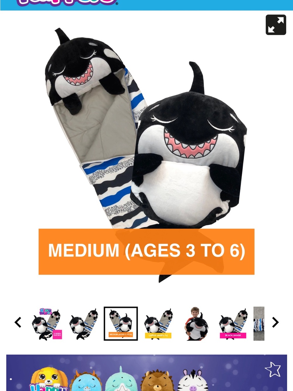 NWT Happy Nappers Sleep Sack Shark (sack only)